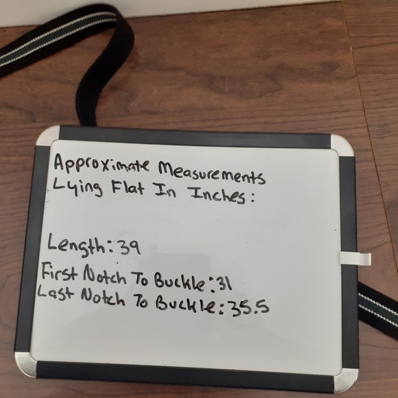 Black Gray White Striped Leather Fabric Belt - Picture 6 of 7